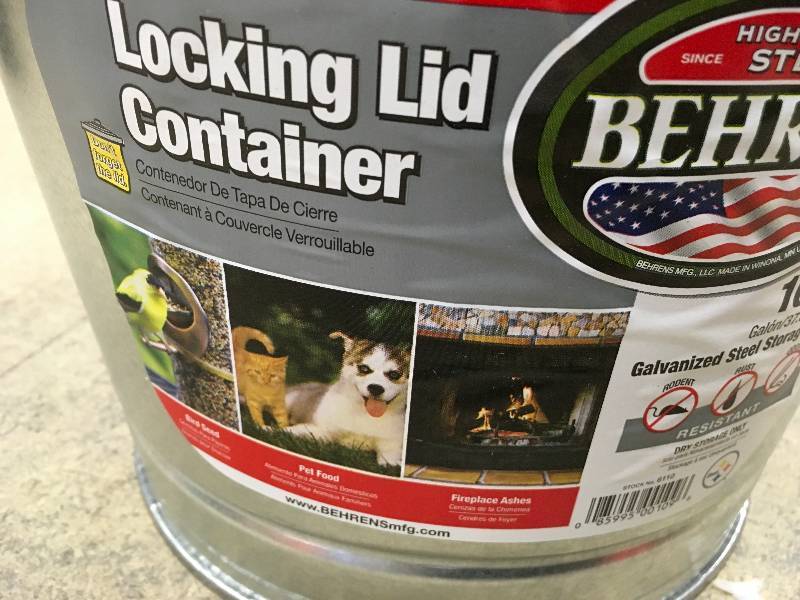 BEHRENS 10 Gal. 15 in. H x 16 in. Dia Garbage Pail