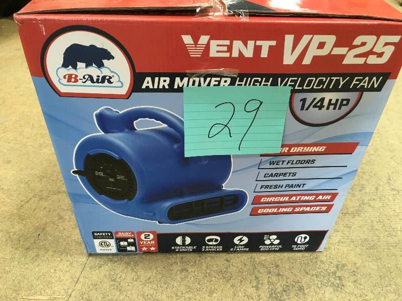 B-AIR 14 HP Air Mover for Water Damage Restoration Carpet Dryer Floor Blower Fan Home and Plumbing Use, Blue in working conditions