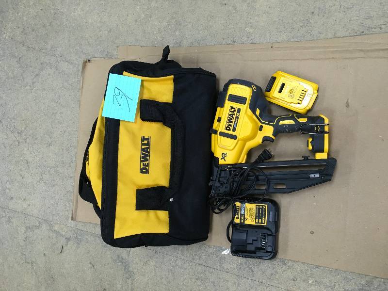 Dewalt 20-Volt Max 16-Gauge Cordless Angled Finish Nailer kit not in working conditions fires up but does not push the nailer in needs repair