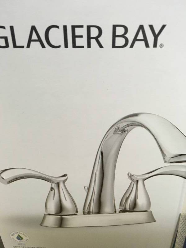 GLACIER BAY Edgewood 4 in. Centerset 2-Handle High-Arc Bathroom Faucet in Chrome New