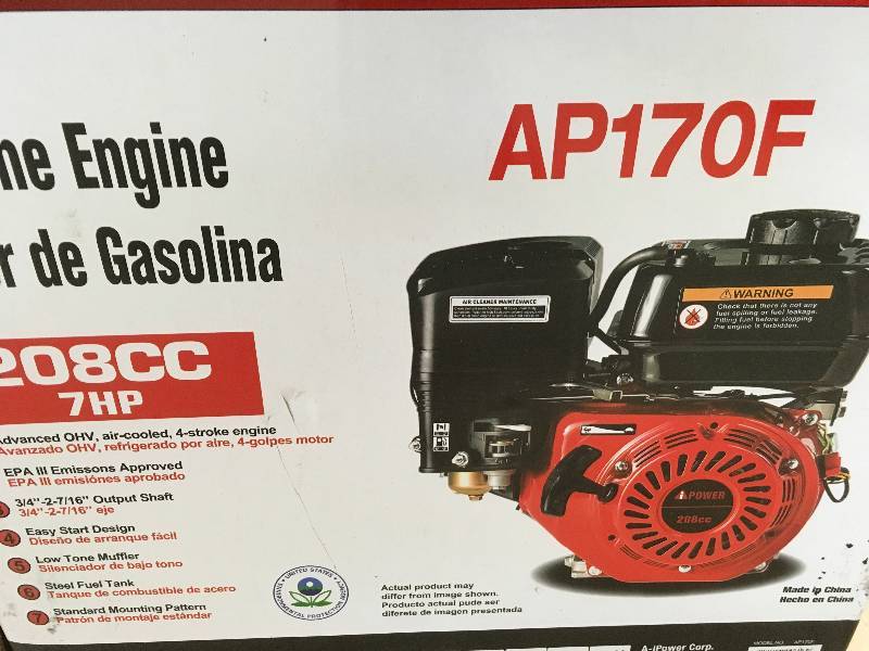 A- iPOWER 208cc Gasoline Engine not used