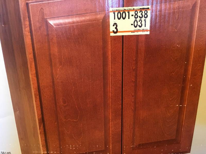HAMPTON BAY Madison Assembled 30x30x12 in. Wall Cabinet in Cognac not used