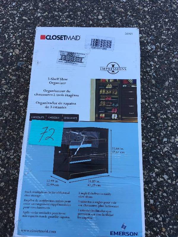 CLOSETMAID Impressions 3-Shelf Chocolate Shoe Organizer not used