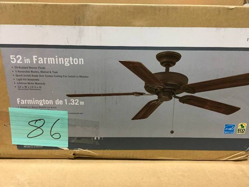 Farmington 52 In Indoor Oil Rubbed Bronze Ceiling Fan In Good
