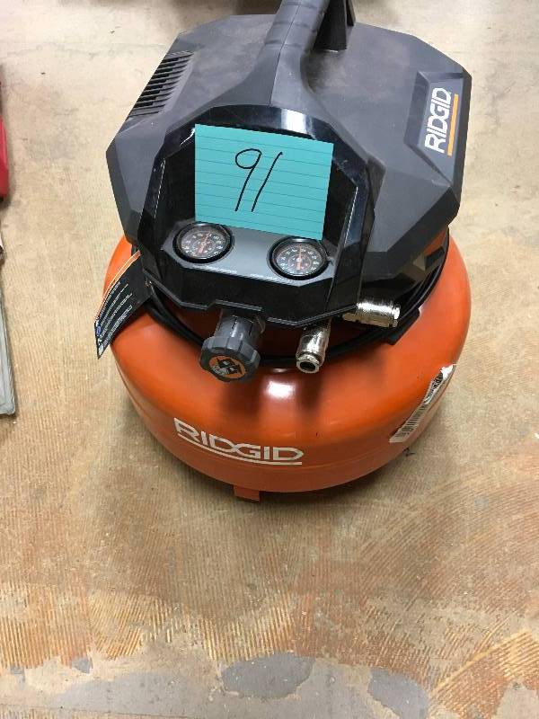 RIDGID 6 Gal. Portable Electric Pancake Compressor in working conditions