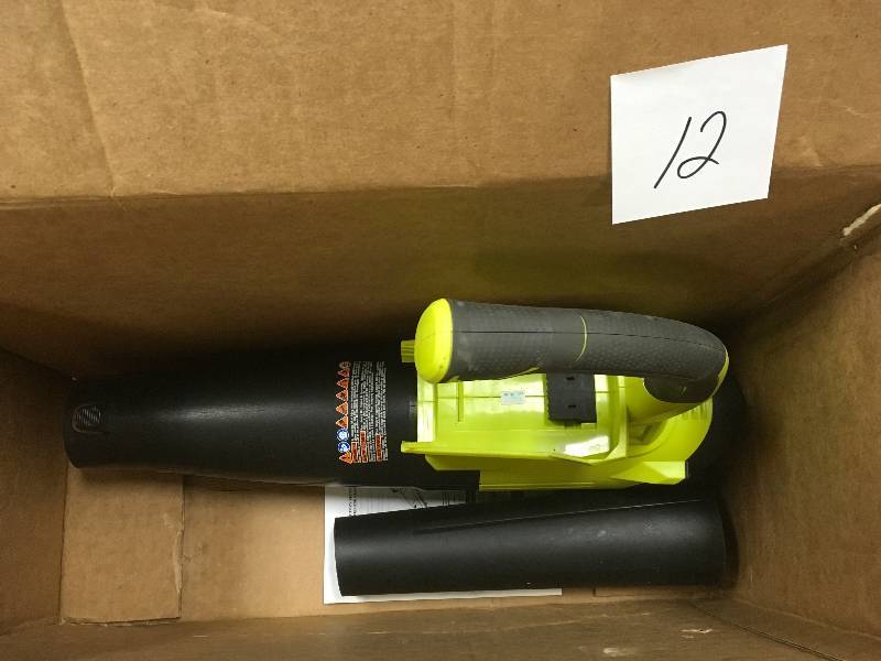 lot 12 image: RYOBI Reconditioned 155 MPH 300 CFM 40-Volt Lithium-Ion Cordless Jet Fan Leaf Blower with Battery and Charger Not Included in working conditions