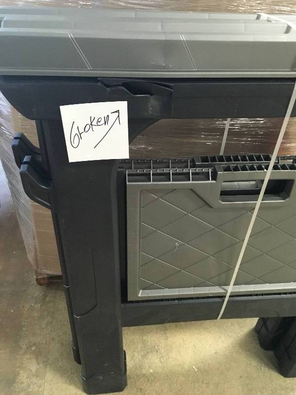 lot 15 image: HUSKY Heavy Duty 27.3 in. Folding Sawhorse (2-Pack) ONE SMALL CRACK