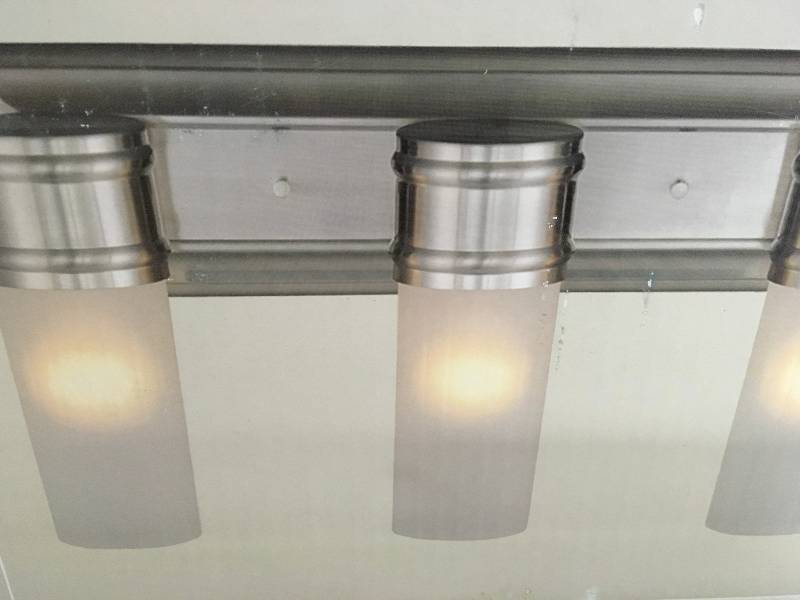 lot 26 image: 3-Light Brushed Nickel Wall Vanity Fixture new