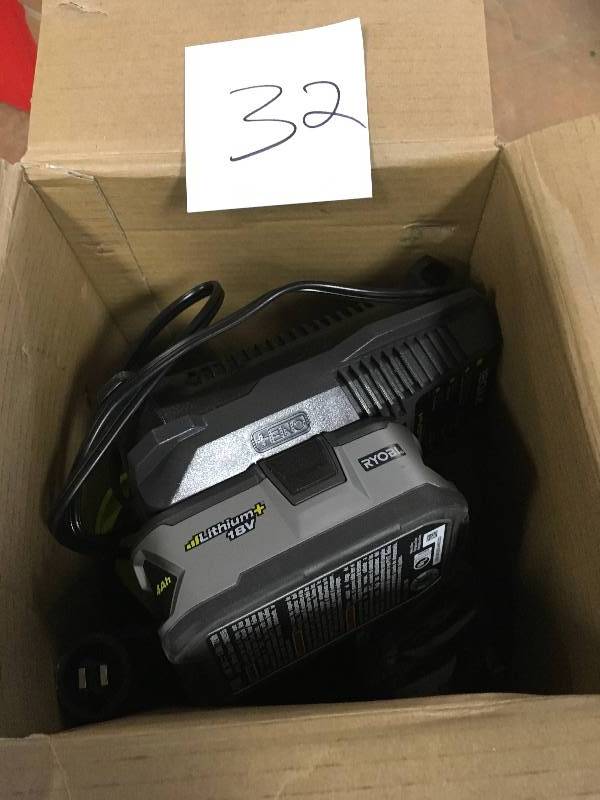 lot 32 image: RYOBI ONE 18-Volt Lithium-Ion Cordless String TrimmerEdger - 2.6 Ah Battery and Charger Included in working conditions