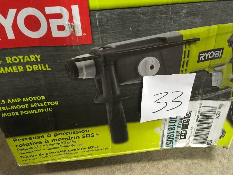 lot 33 image: Ryobi SDS Rotary Hammer Drill in working condition