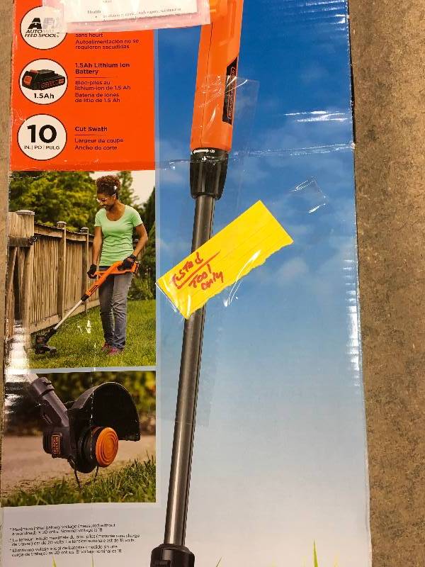 lot 43 image: Black & Decker 10-inch 20V MAX String Trimmer  TOOL ONLY TESTED