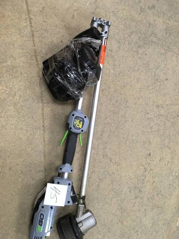 lot 45 image: EGO 56-Volt Lithium-Ion Cordless Electric 15 in. Powerload String Trimmer with Carbon Fiber Straight Shaft (Bare Tool) in working conditions