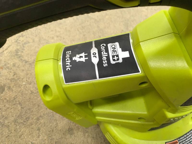 lot 50 image: RYOBI ONE 150 MPH 200 CFM 18-Volt Lithium-Ion Hybrid Leaf Blower - Battery and Charger Not Included in working conditions