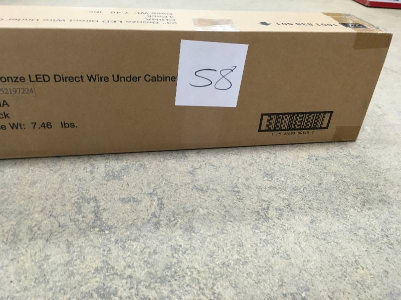 lot 58 image: Commercial Electric 24 in. LED Bronze Direct Wire Under Cabinet Light  4 Pack Case New