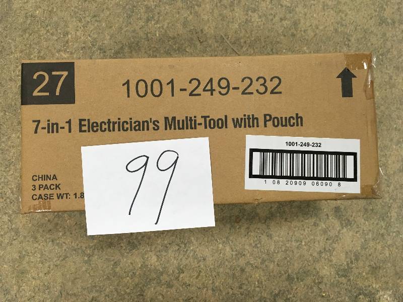 lot 99 image: 7-in-1 Electricians Multi-Tool with Pouch Case of 3 not used
