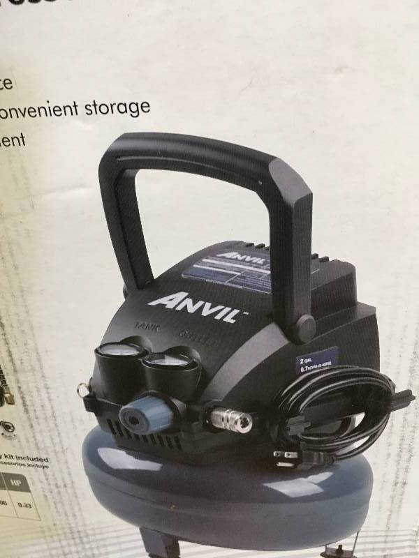 lot 15 image: Anvil 2G Pancake Air Compressor with 7-Pieces Accessories Kit