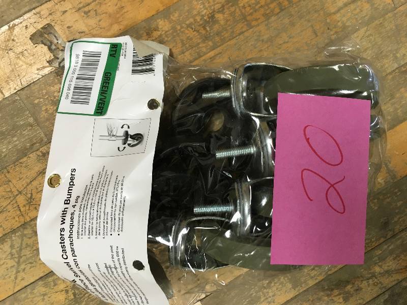 lot 20 image: HDX 4 in. Industrial Casters with Bumper (4-Pack