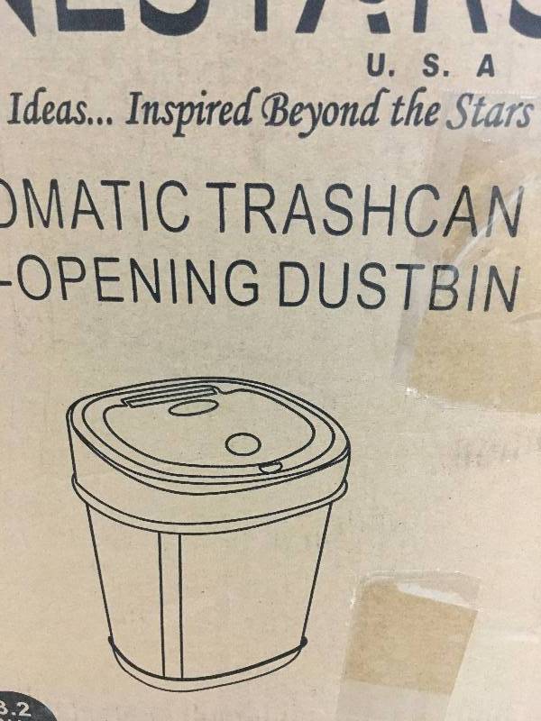 lot 22 image: Nine Stars 3.2 gal. Brushed Stainless Steel Motion Sensing Touchless Trash Can