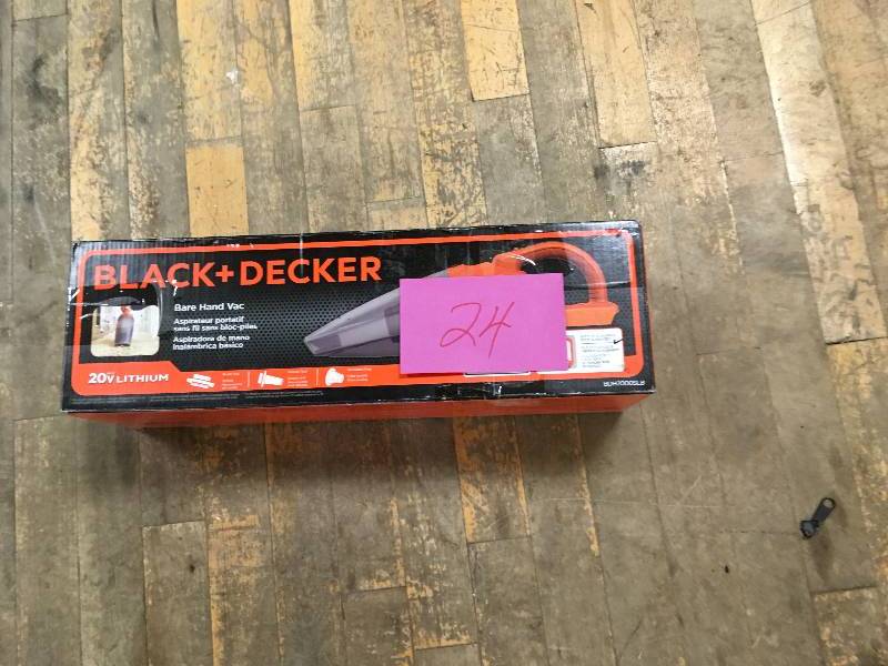 lot 24 image: Black and Decker 20-Volt MAX Lithium-Ion Cordless Handheld Vacuum (Tool-Only)
