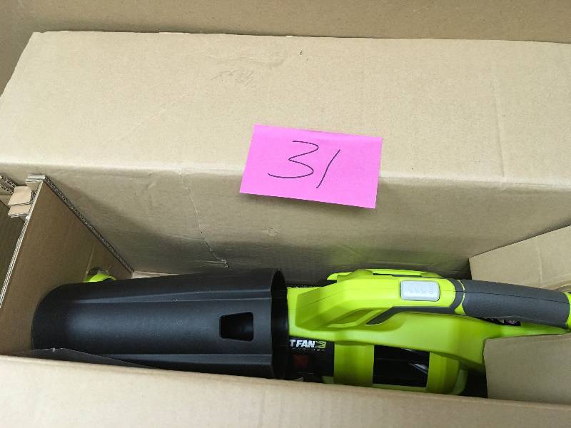 lot 31 image: Ryobi 110 MPH 480 CFM Variable-Speed Turbo 40-Volt Lithium-ion Cordless Jet Fan Leaf Blower - Battery and Charger Not Included