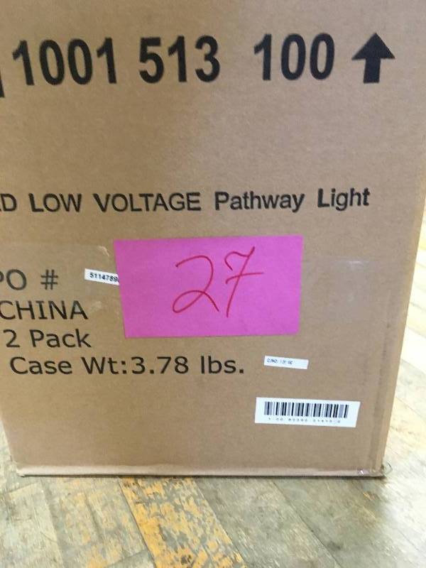 lot 27 image: Hampton Bay Low-Voltage Black Outdoor Integrated LED Black Landscape Path Light with White Tulip Shade