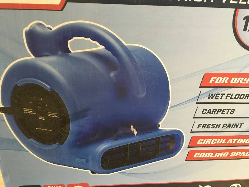 lot 53 image: B-Air 14 HP Air Mover for Water Damage Restoration Carpet Dryer Floor Blower Fan Home and Plumbing Use, Blue