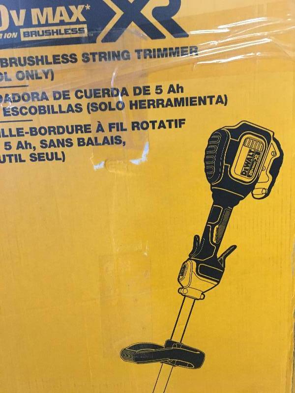 lot 61 image: Dewalt 13 in. 20-Volt MAX Lithium-Ion Cordless Brushless Dual Line String Grass Trimmer - Battery and Charger not included