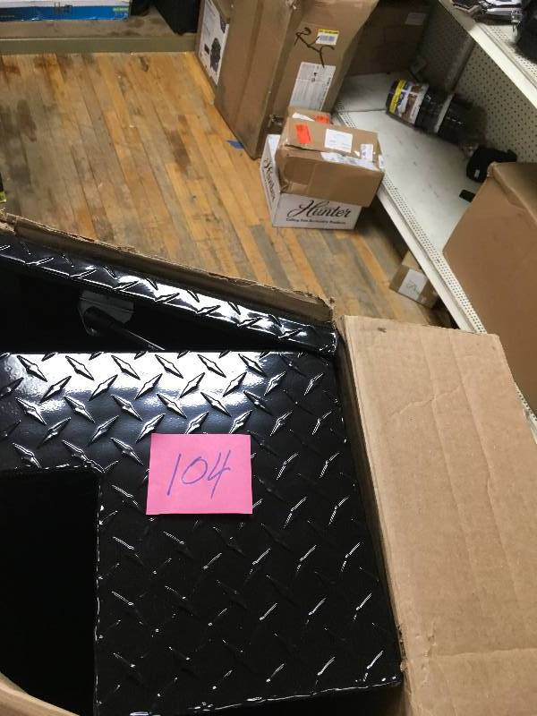 lot 104 image: Lund 48 in. Aluminum Side Mount Truck Box, Black No key