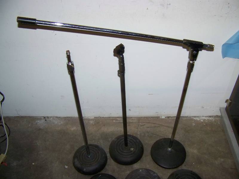 lot 45 image: Miscellaneous lot of Mic  Microphone Stands and Stand Bases
