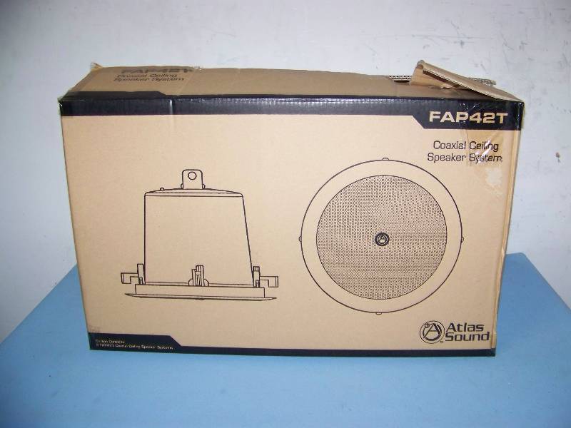 lot 33 image: (2) Atlas Sound, Strat 2, 4, 2-Way, In-Ceiling Speakers - NEW in Original (open) Box