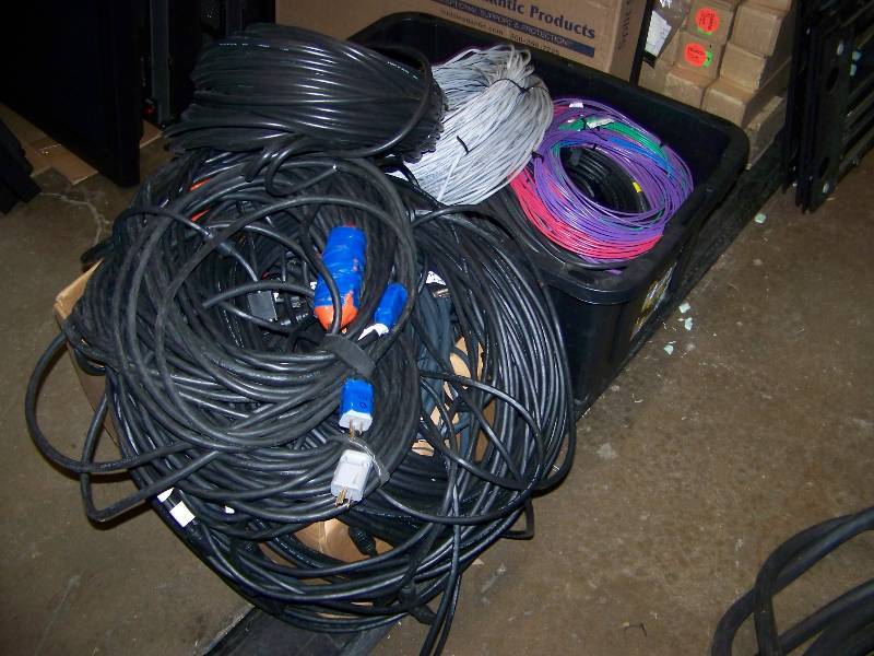 lot 57 image: (2) Bins of Miscellaneous Cable  Wires  Connectors
