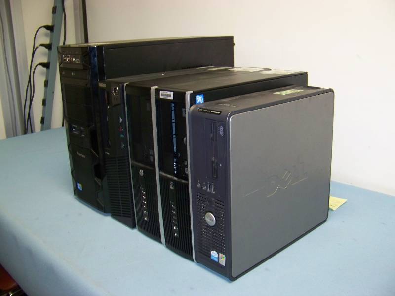 lot 50 image: (5) Computer  PC Towers for PARTS  REPAIR