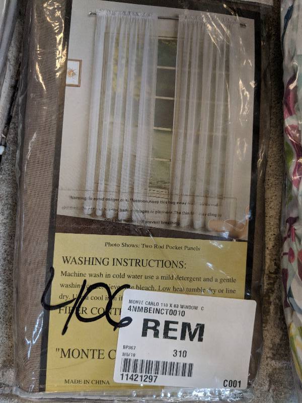 lot 406 image: United Monte Carlo 118 x 63 Window Panel Pair - Taupe