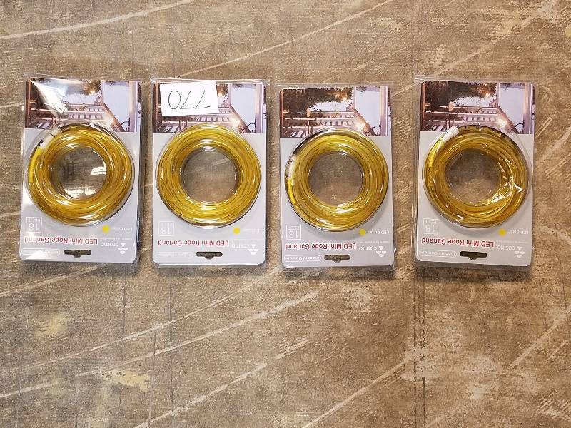 lot 770 image: Lot of 4 - 18 LED Mini Rope Light Gold