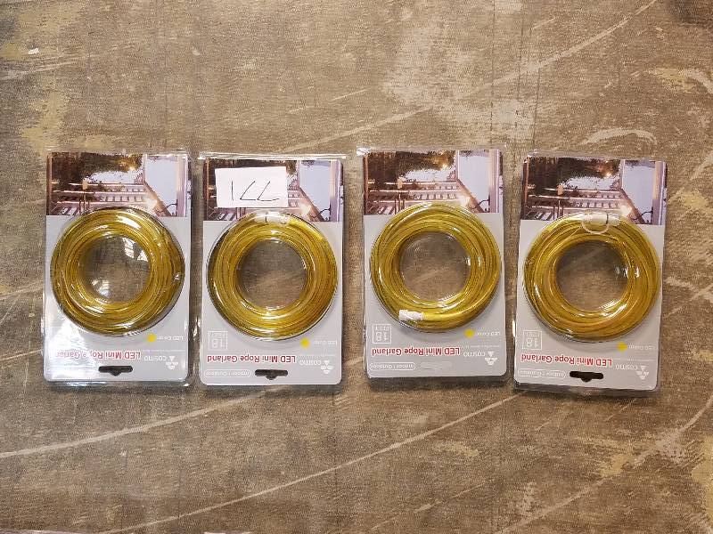 lot 771 image: Lot of 4 - 18 LED Mini Rope Light Gold