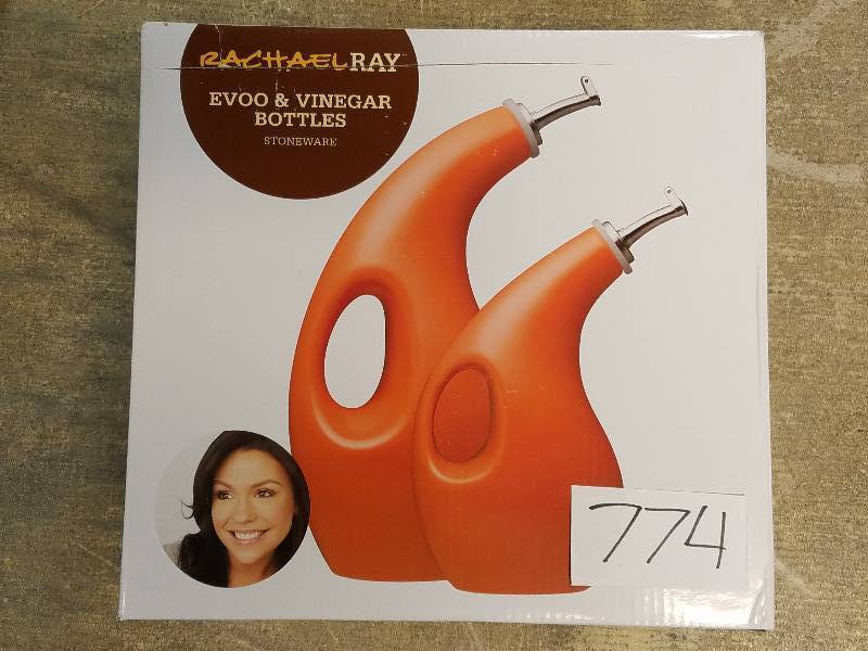 lot 774 image: Rachael Ray Stoneware Oil and Vinegar Set Orange