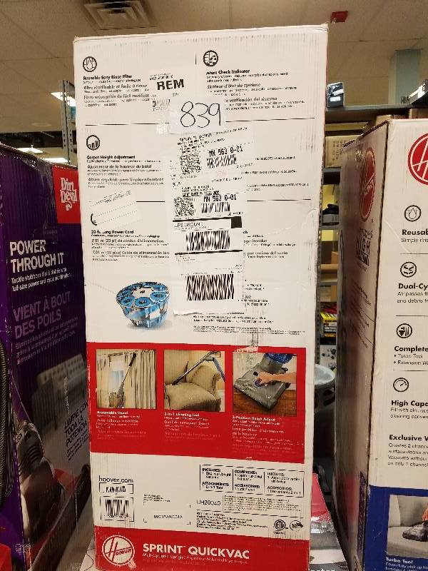 lot 839 image: Hoover SprintQuick Cyclonic Upright Vacuum