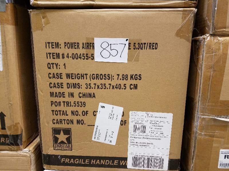 lot 857 image: Power AirFryer XL - 5.3-Qt. - Red