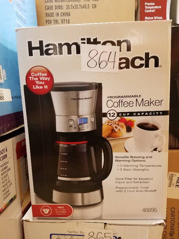 lot 864 image: Hamilton Beach 12-Cup Programmable Coffee Maker - 46895
