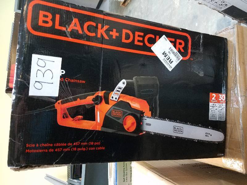 lot 939 image: BLACKDECKER 18 15-Amp Corded Electric Chainsaw