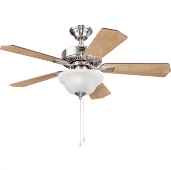 lot 960 image: Seasons 44 Dual-Mount Ceiling Fan Brushed Nickel Bowl Light Kit