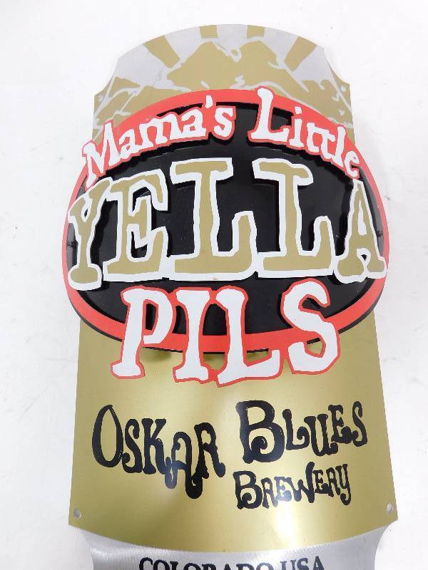 lot 7 image: Mamas Little Yella Pils---Oskar Blues Brewery---Colorado USA  Sign