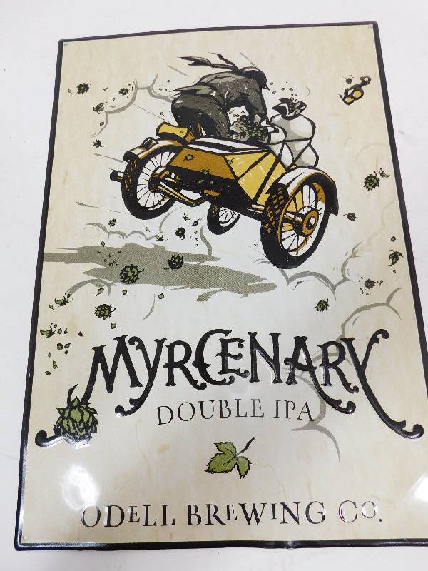 lot 8 image: Myrcenary Double IPA---Odell Brewing Co.  Sign