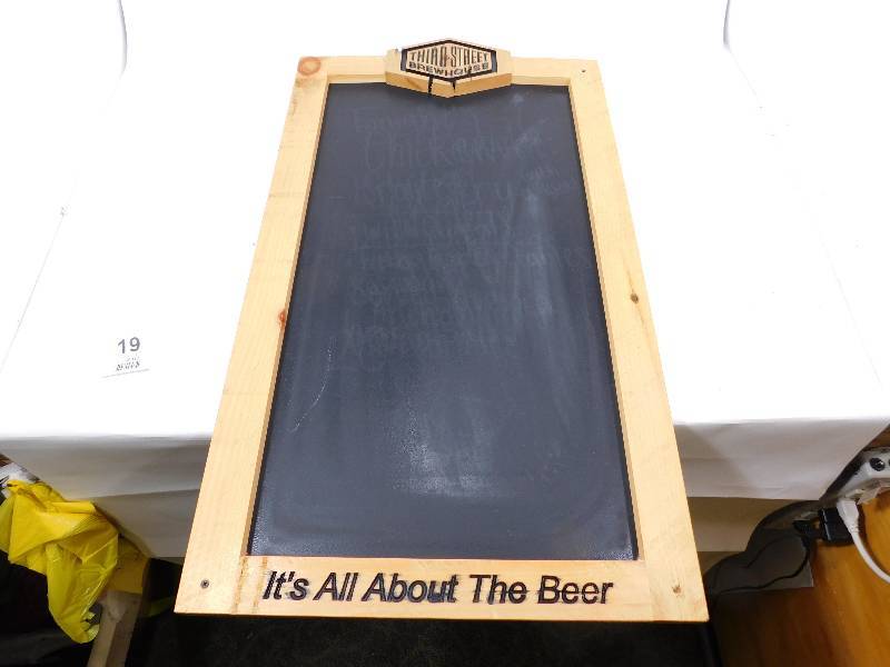 lot 19 image: Third Street Brewhouse---Its All About The Beer Chalk Board