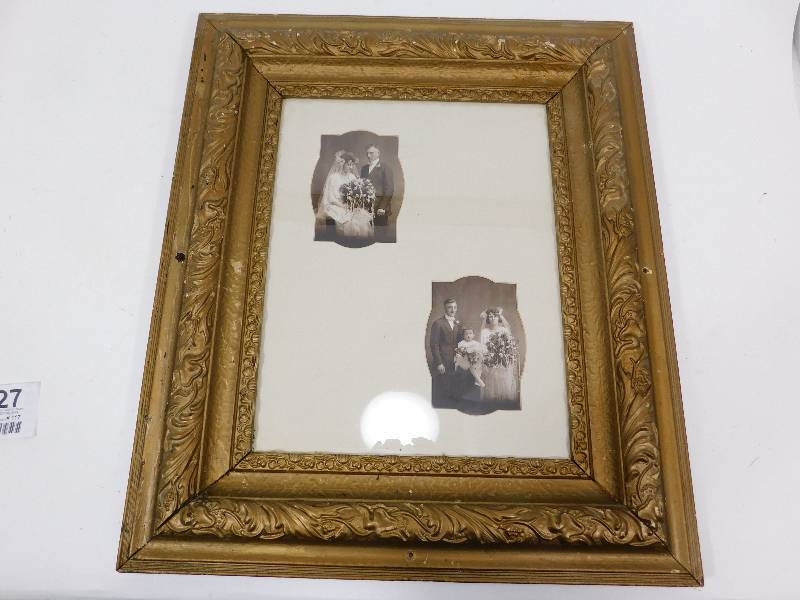 lot 27 image: Vintage Framed Wedding Pictures From The 1920s