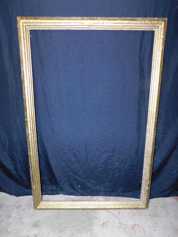 lot 35 image: Large Vintage Hand Carved Wood Frame