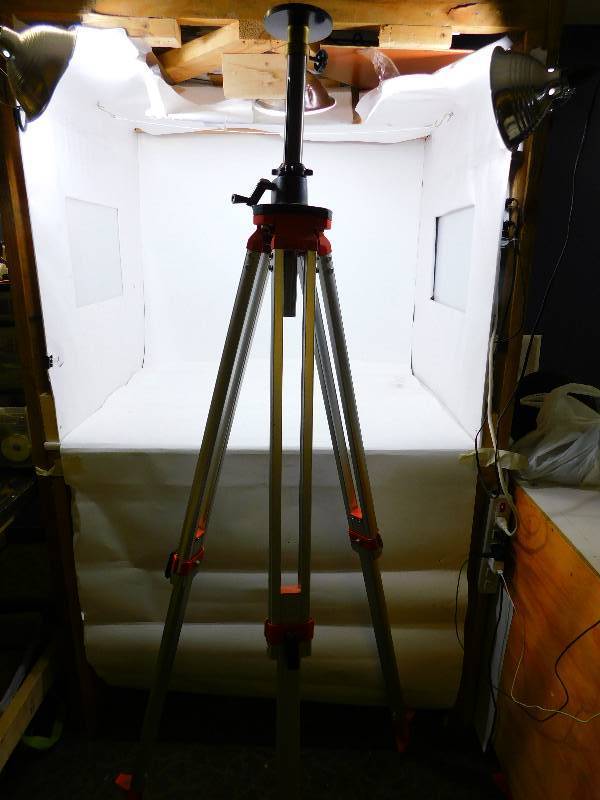 lot 89 image: CST Chicago Steel Tape Co. Aluminum Adjustable Tripod for Surveying Equipment