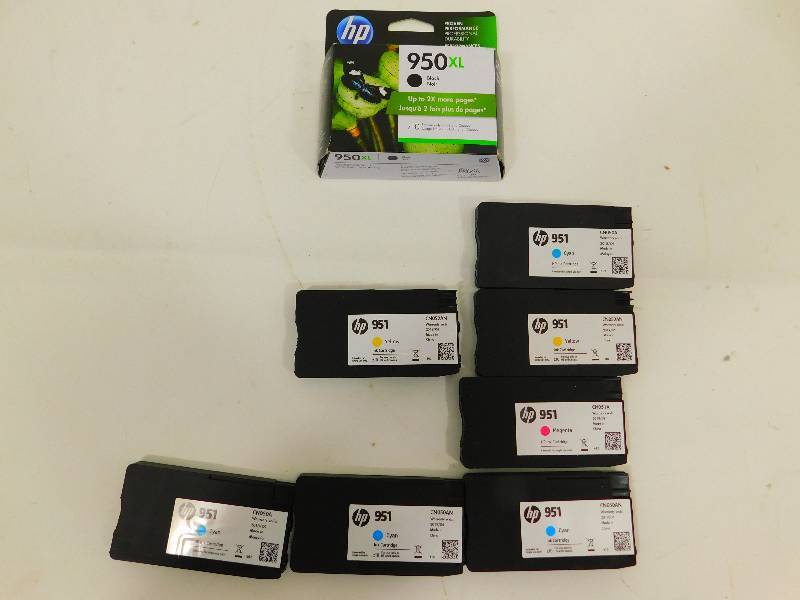 lot 95 image: HP 950 XL  Black Ink Cartridge &  HP 951 Colored Ink Cartridges