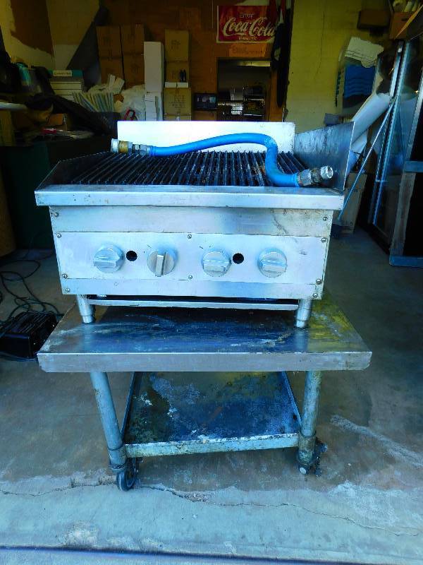 lot 111 image: Commercial Gas Grill On Stand