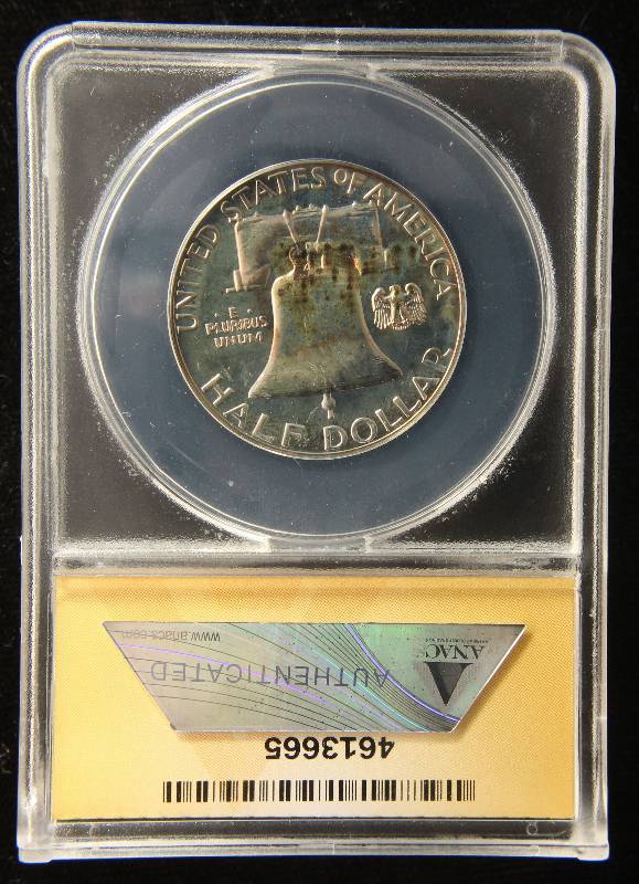 1962 PROOF FRANKLIN HALF DOLLAR PF66 ANACS TONED